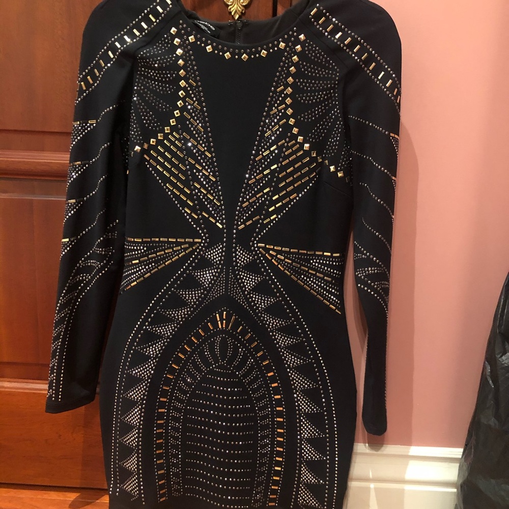 Black Bebe Dress With Studs - Size Medium